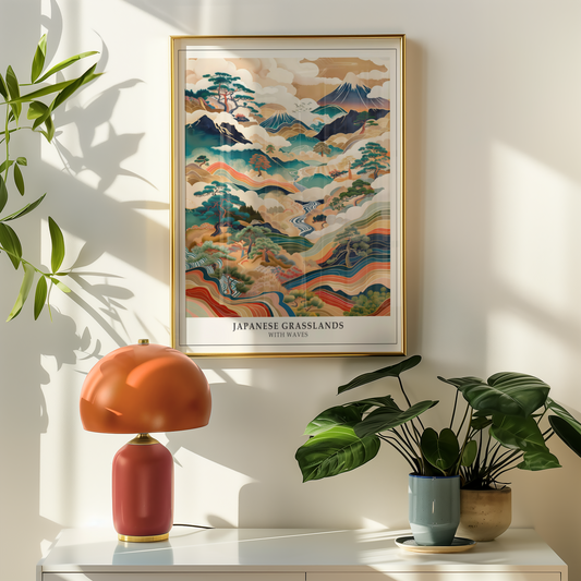 View of Japanese Grasslands Poster