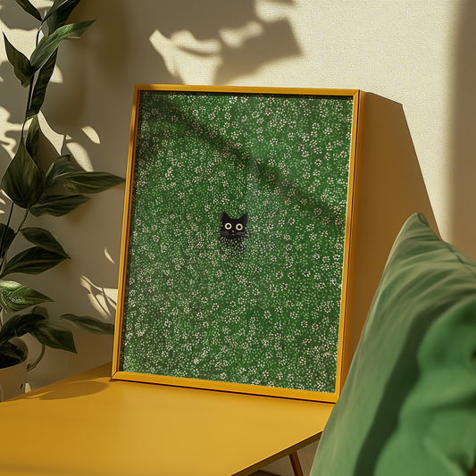 Hidden Meadow Cat Poster
