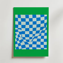 Distorted Checks Poster