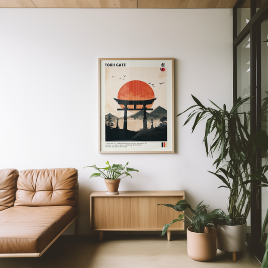Japanese Torii Silhouette Poster