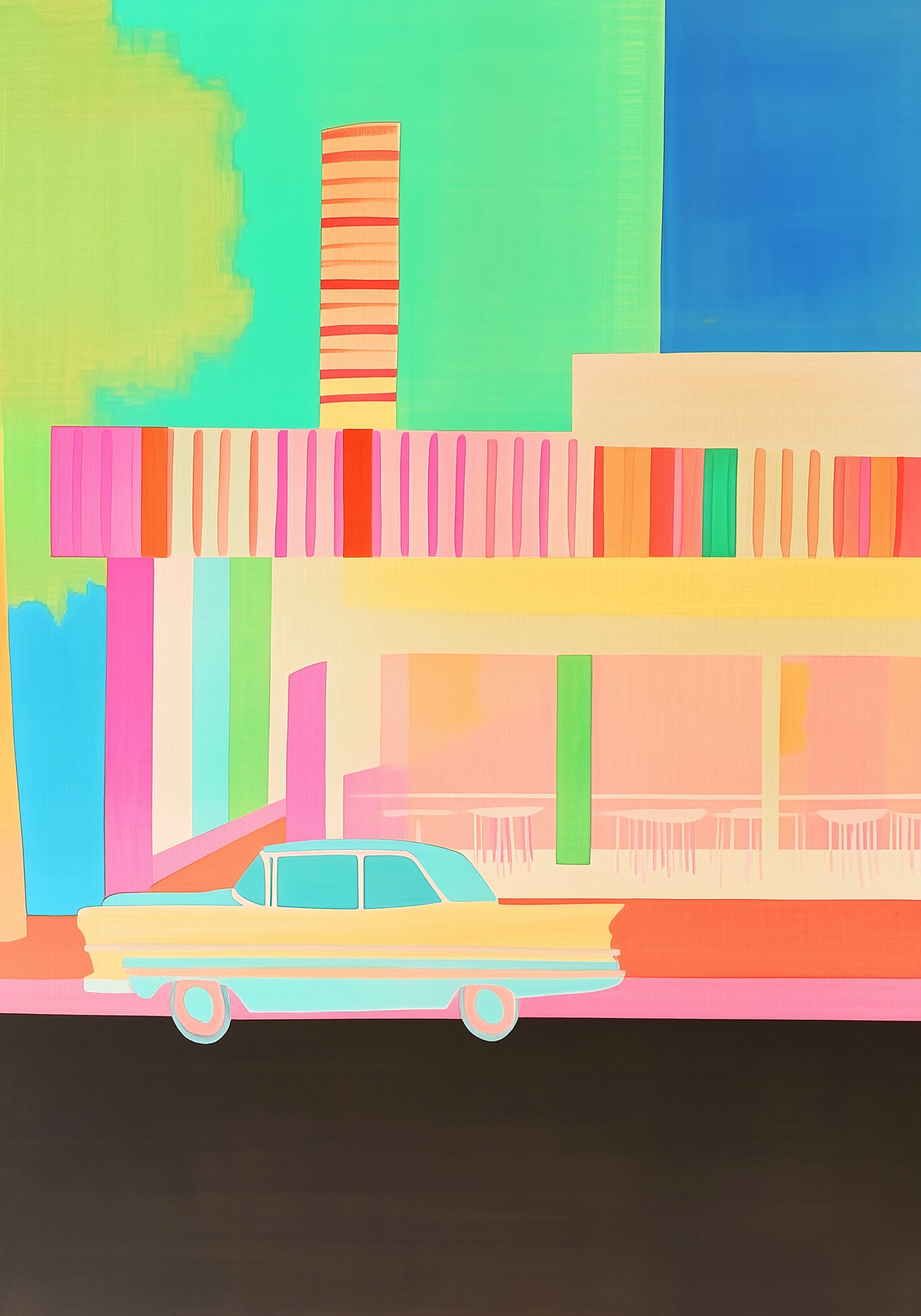 Neon Diner Daydream Poster