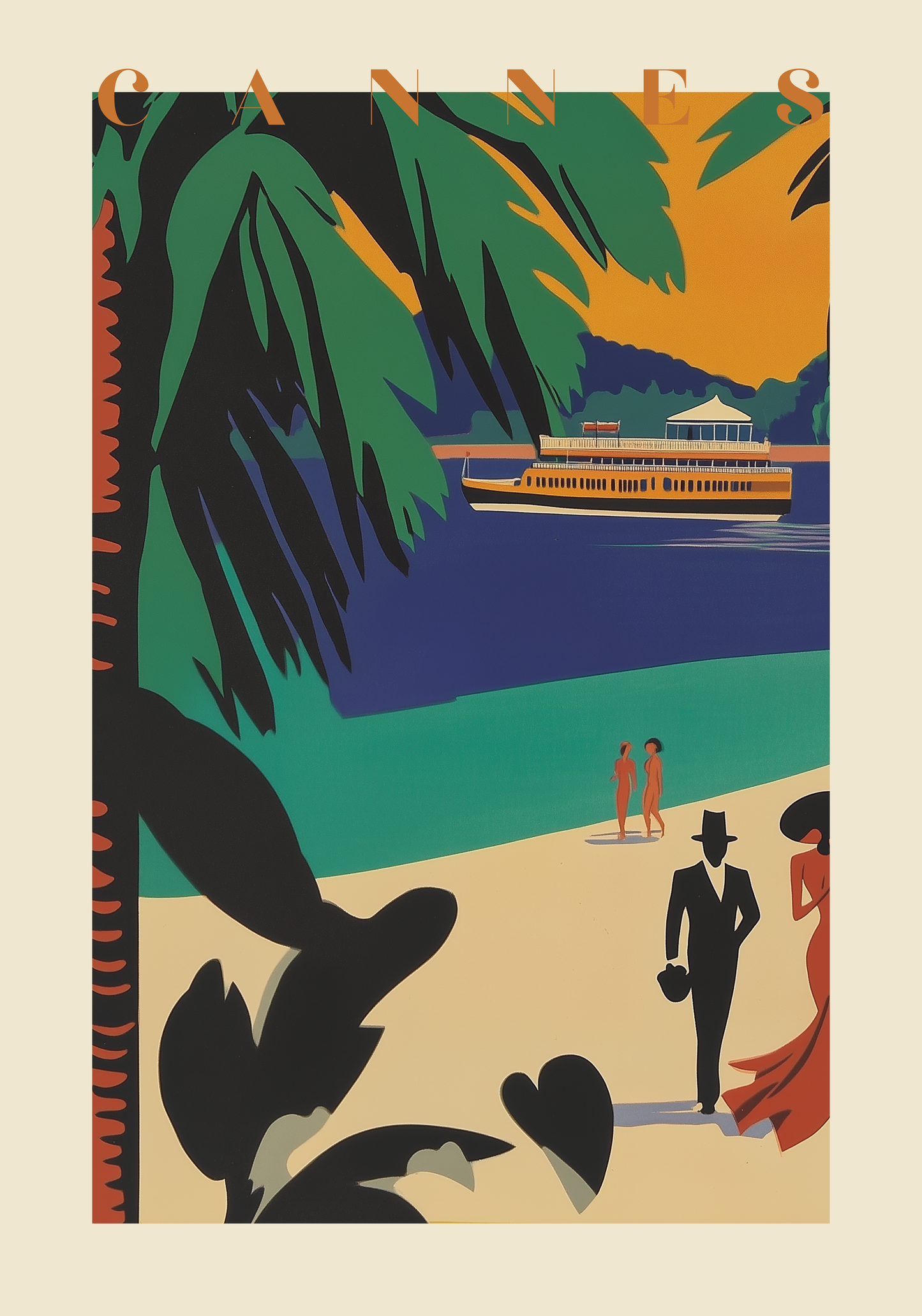 Art Deco Cannes Poster