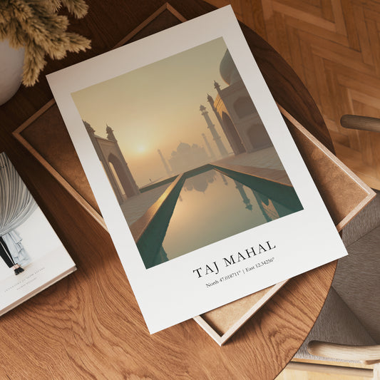 Taj Mahal Coordinates Poster