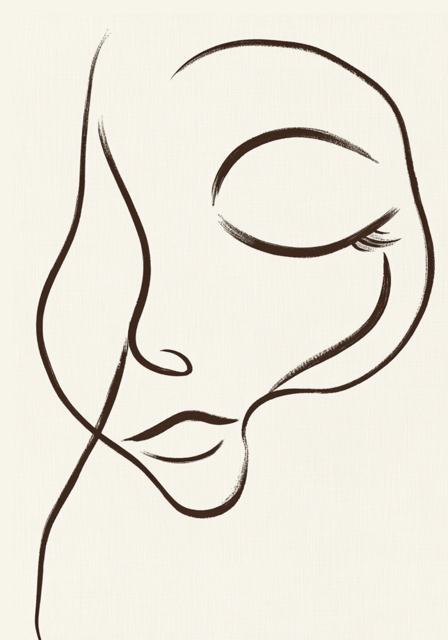Dreamy Line Art Face Poster