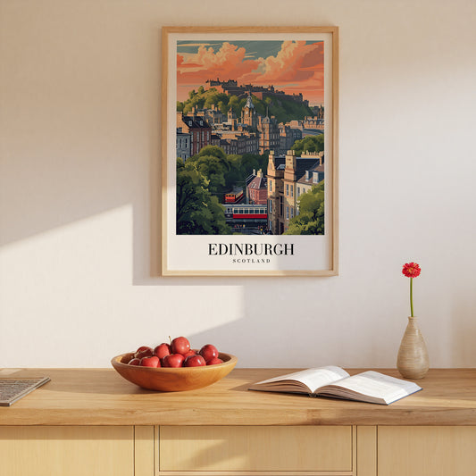 Edinburgh Beneath The Castle Poster