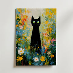 Midnight Garden Cat Poster