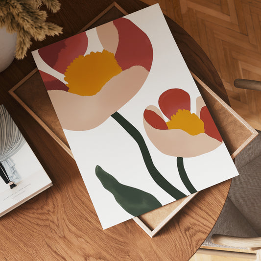 Two Flowers Poster