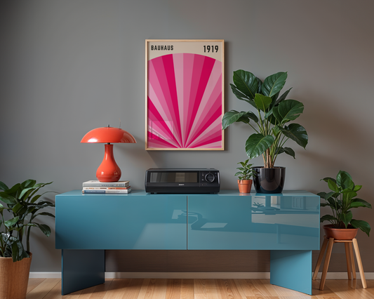 Bauhaus Pink Radiance Poster