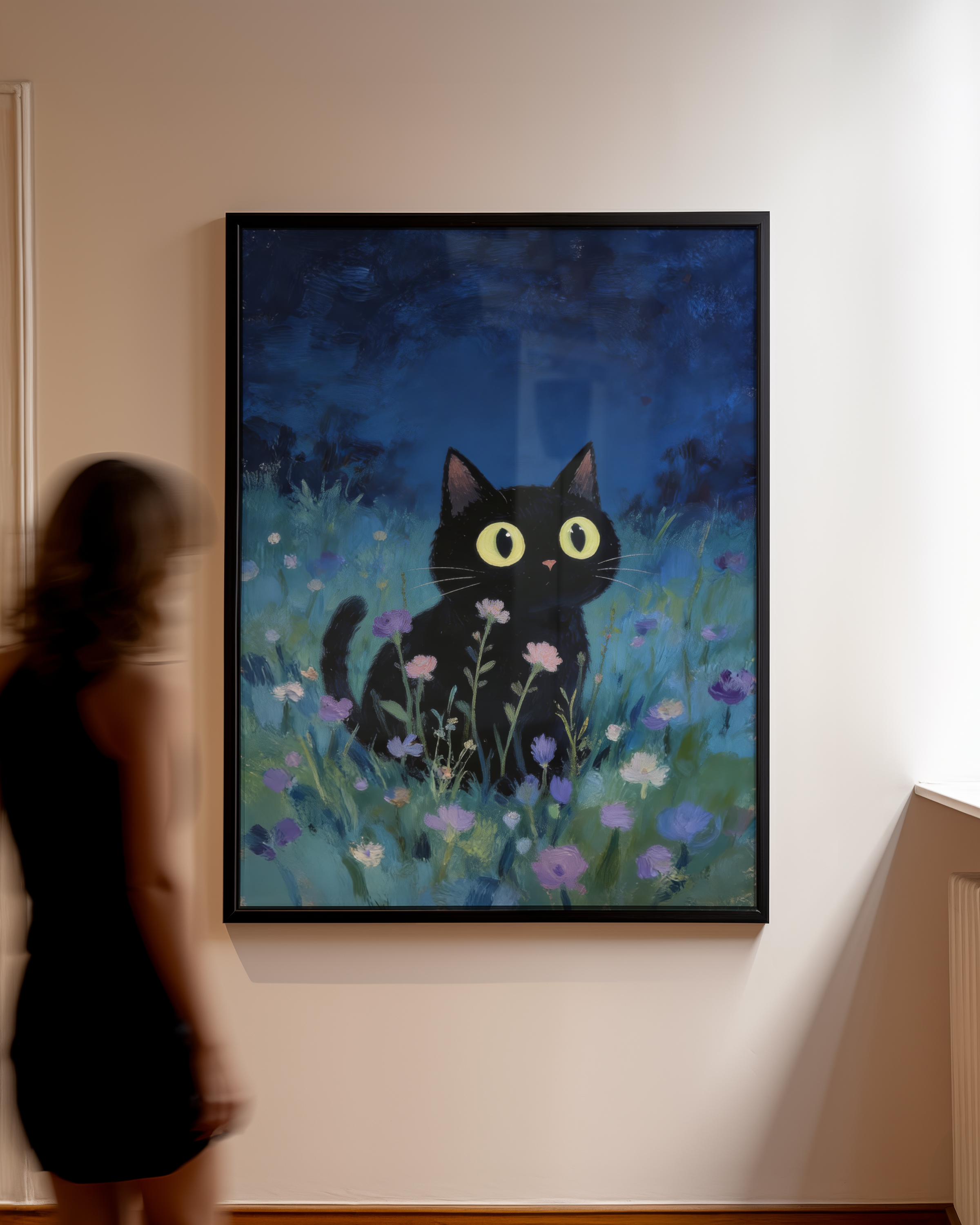 Blue Hour Cat Poster – poster på vägg inredning