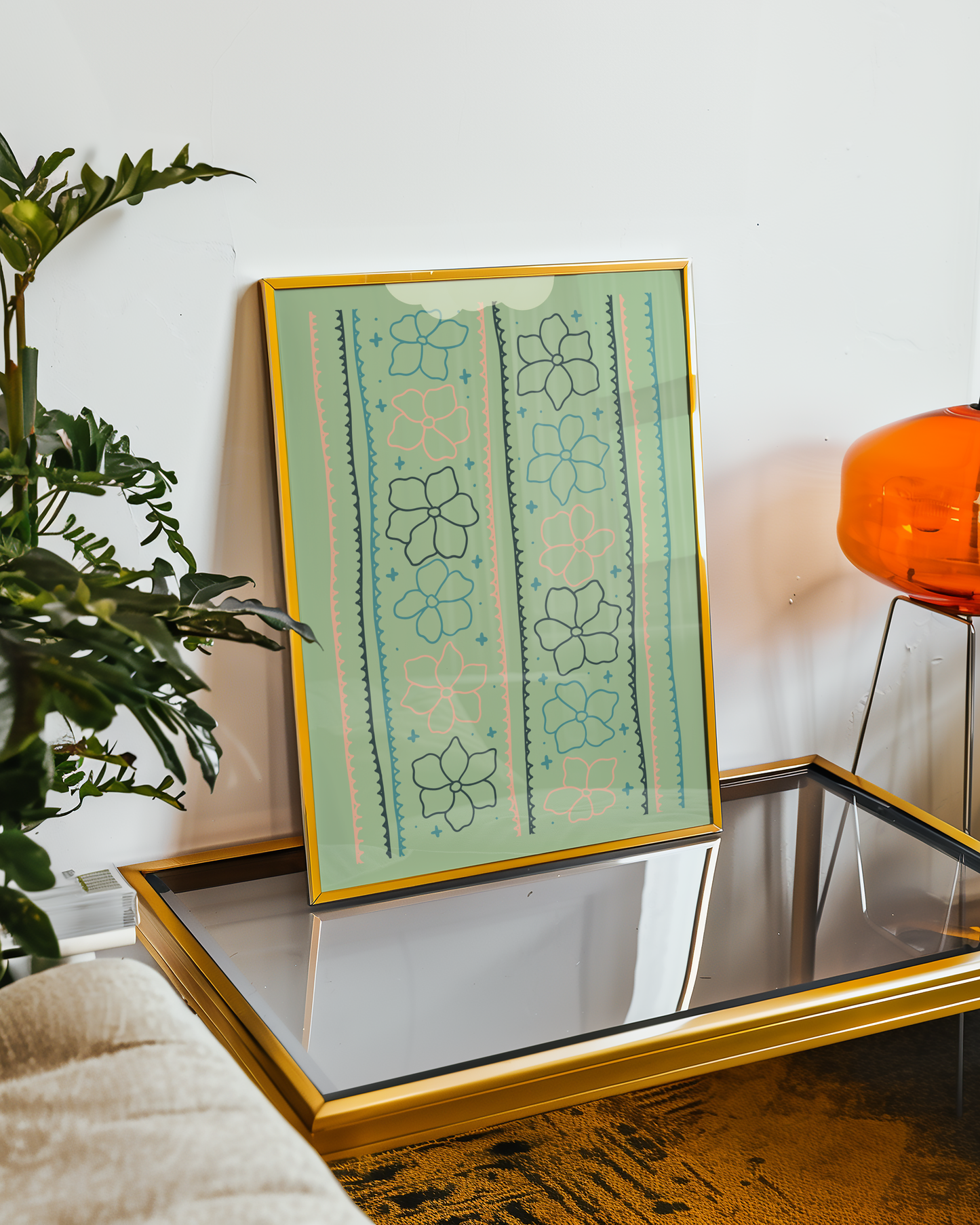 Pastel Garden Lines Poster