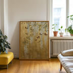 Golden Wisteria Butterflies Poster – poster på vägg inredning
