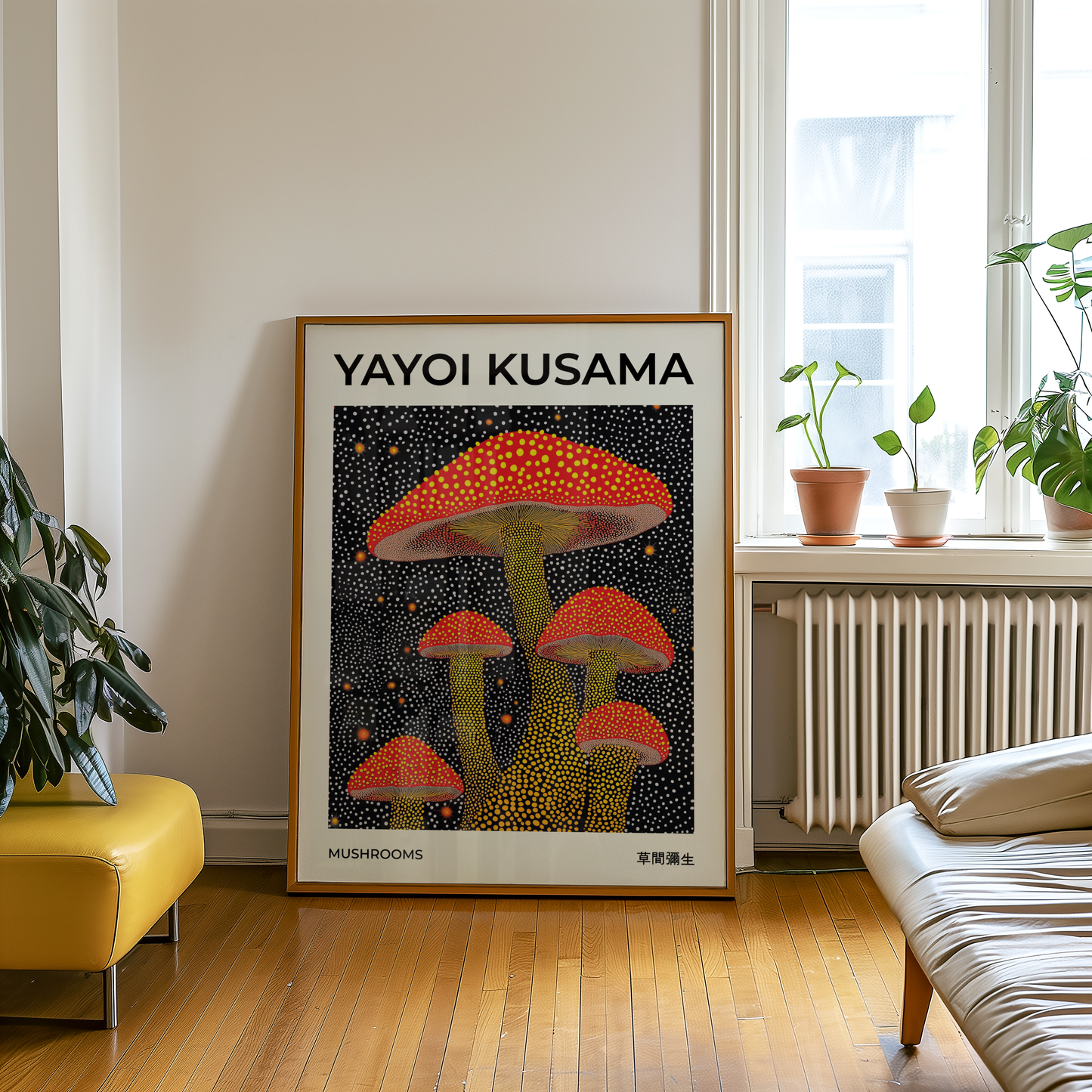Yayoi Kusama Mushrooms Poster