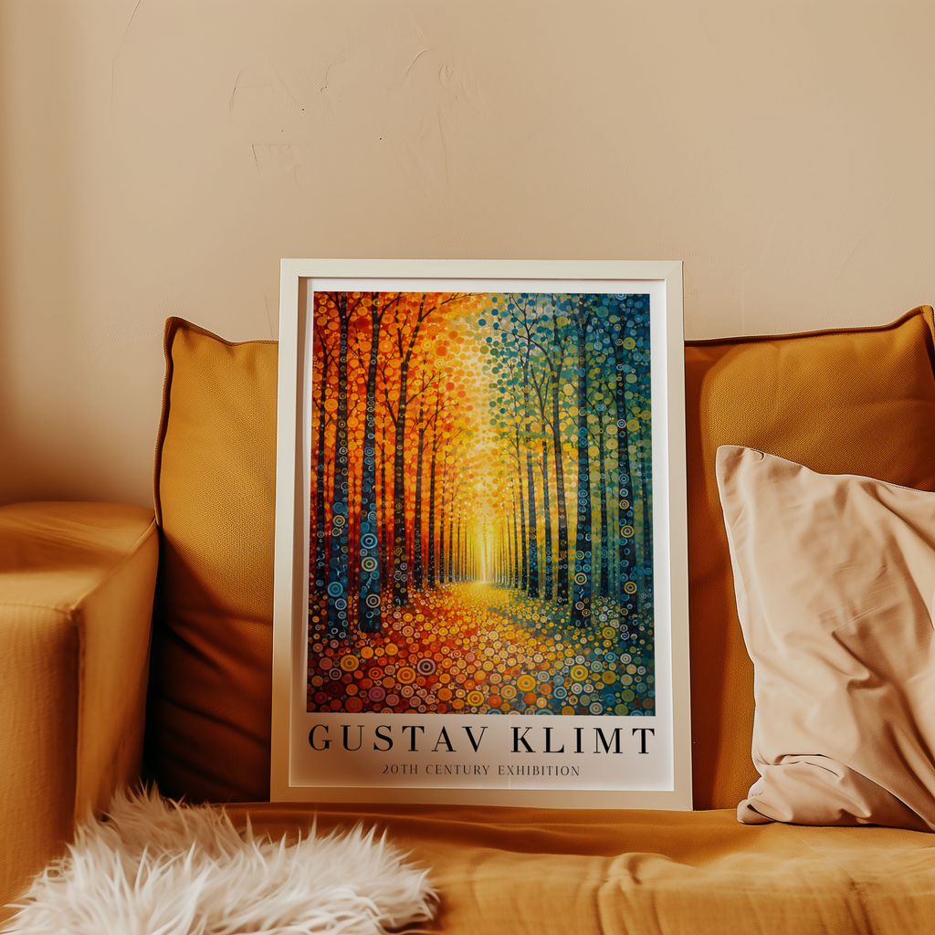 Gustav Klimt Chromatic Forest Passage Poster – poster väggdekoration inredning – Affischer hos Bozetto