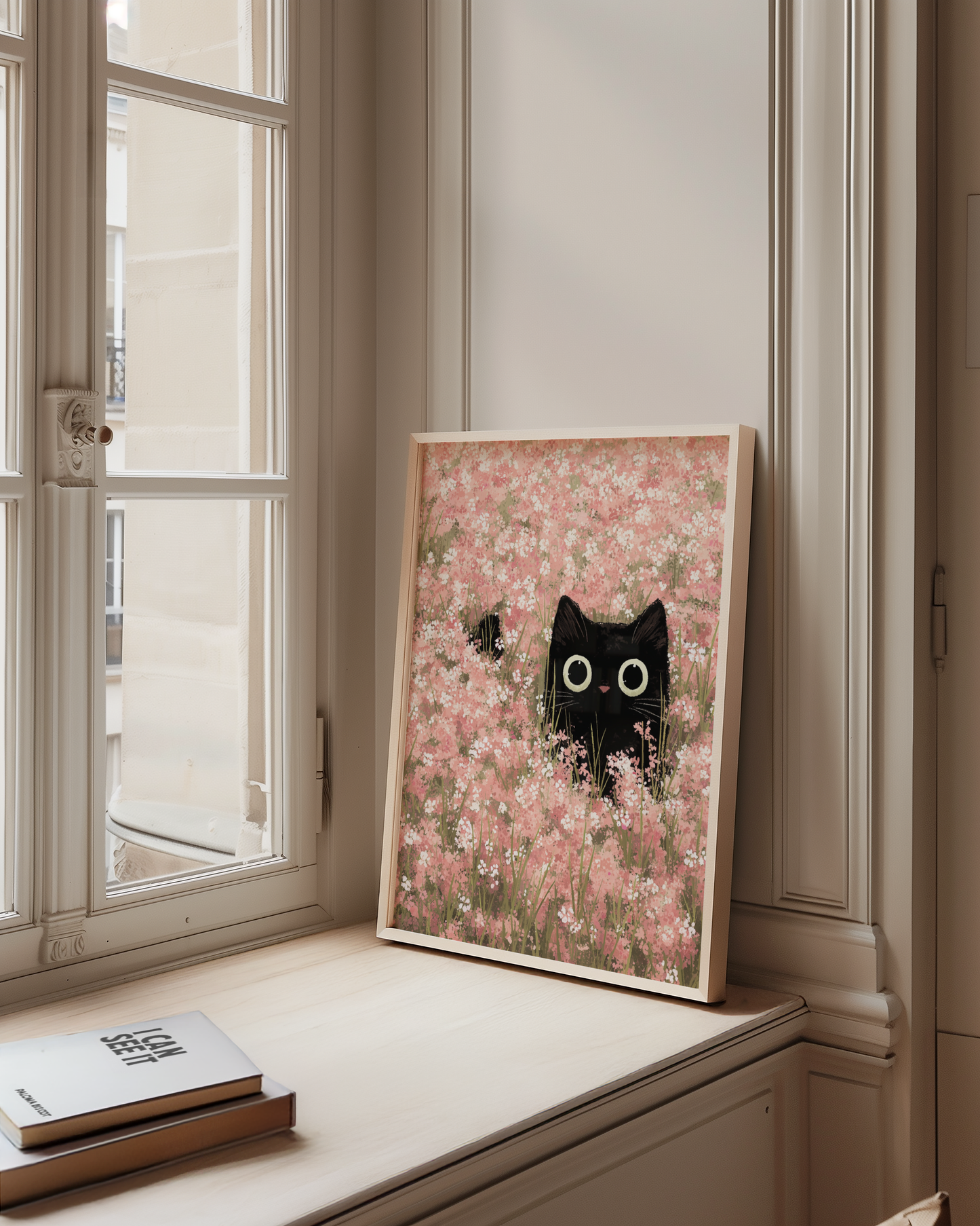 Hidden Blossom Cat Poster