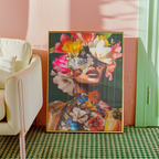 Floral Mask Portrait Poster