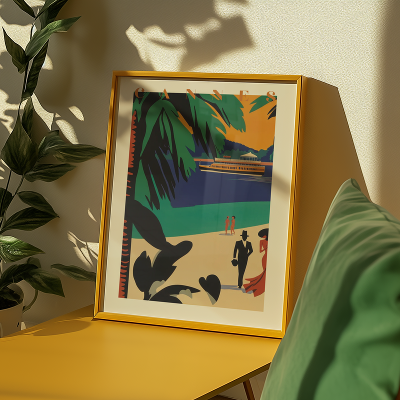 Art Deco Cannes Poster