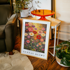 Gustav Klimt Floral Reverie Garden Poster – poster väggdekoration inredning – Affischer hos Bozetto