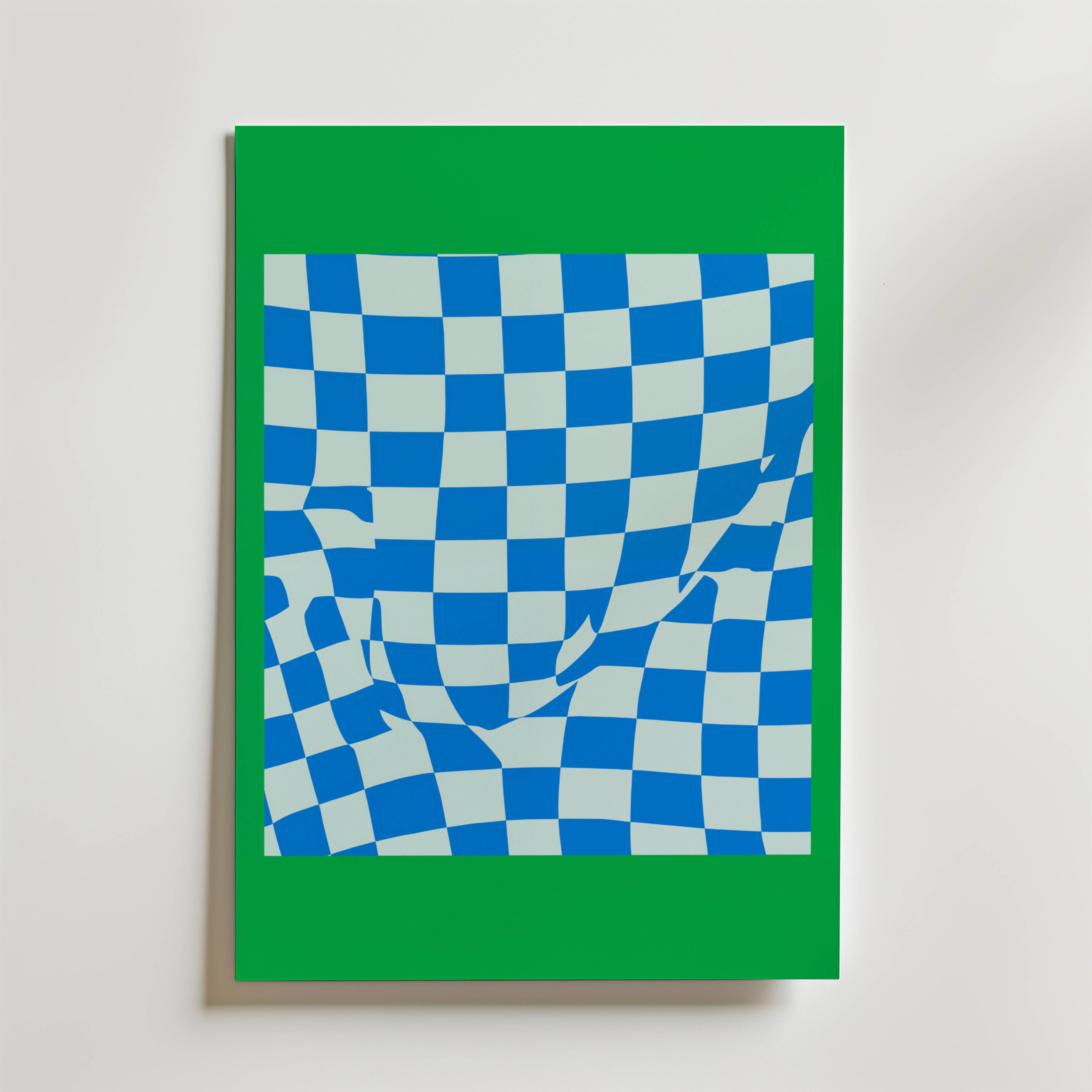 Distorted Checks Poster