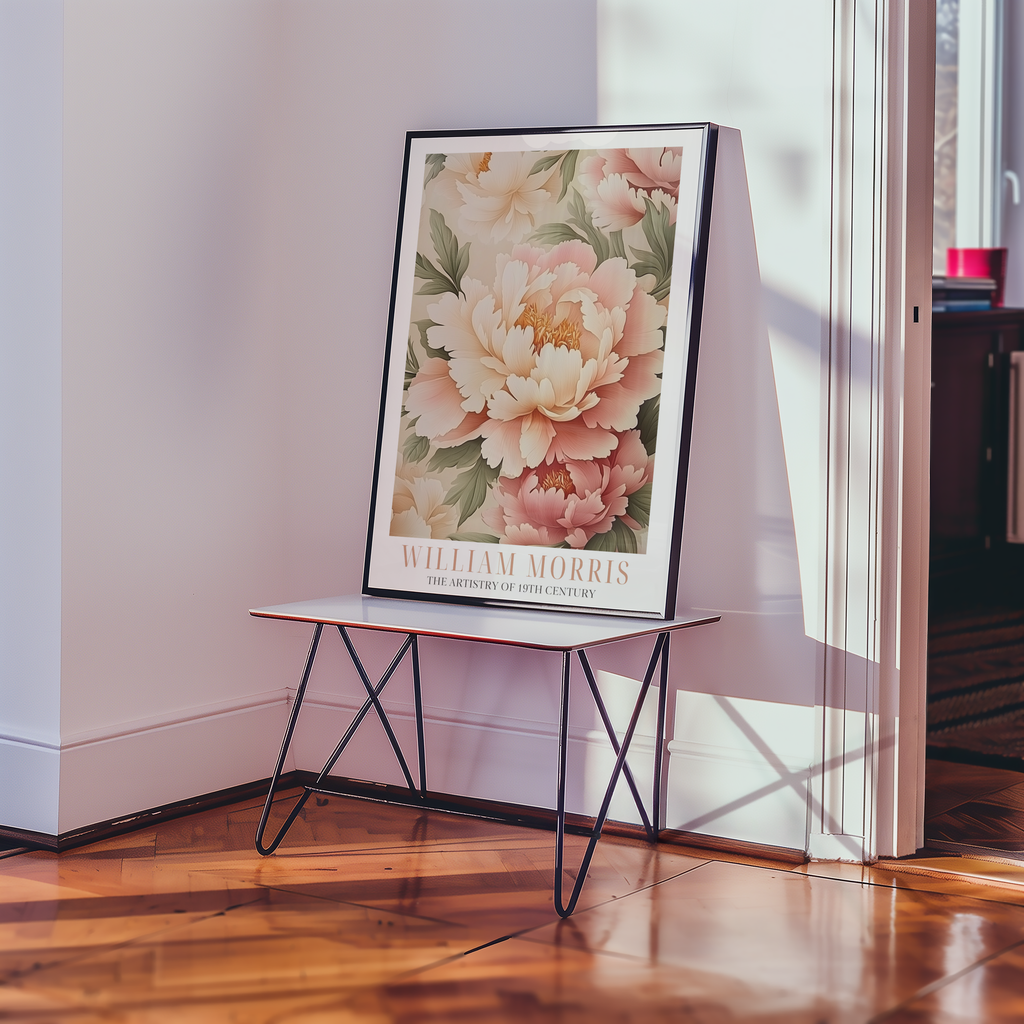 Pink Blossom Symmetry William Morris Poster