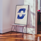 Blue Balance Cat Poster