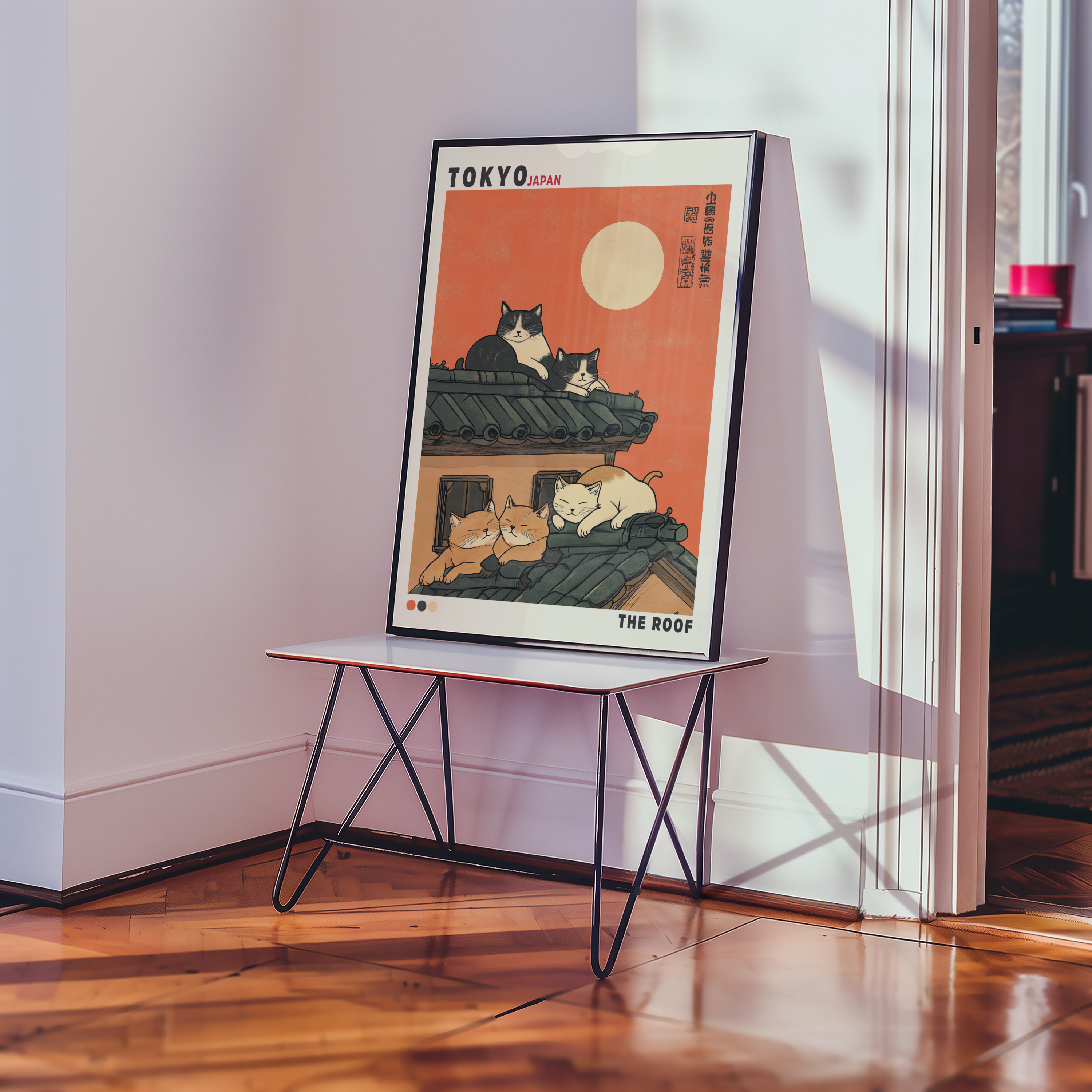 Tokyo Cat Roof Poster