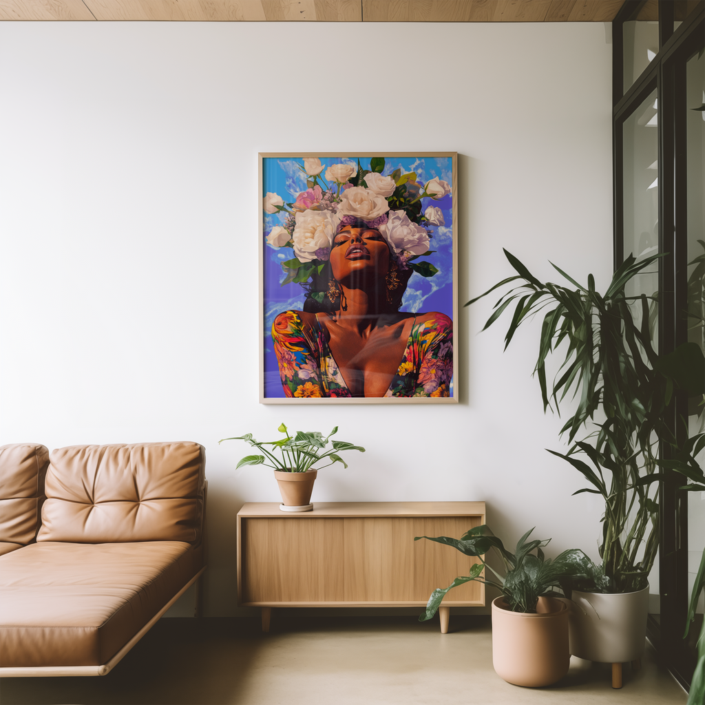 Floral Crown Portrait Poster