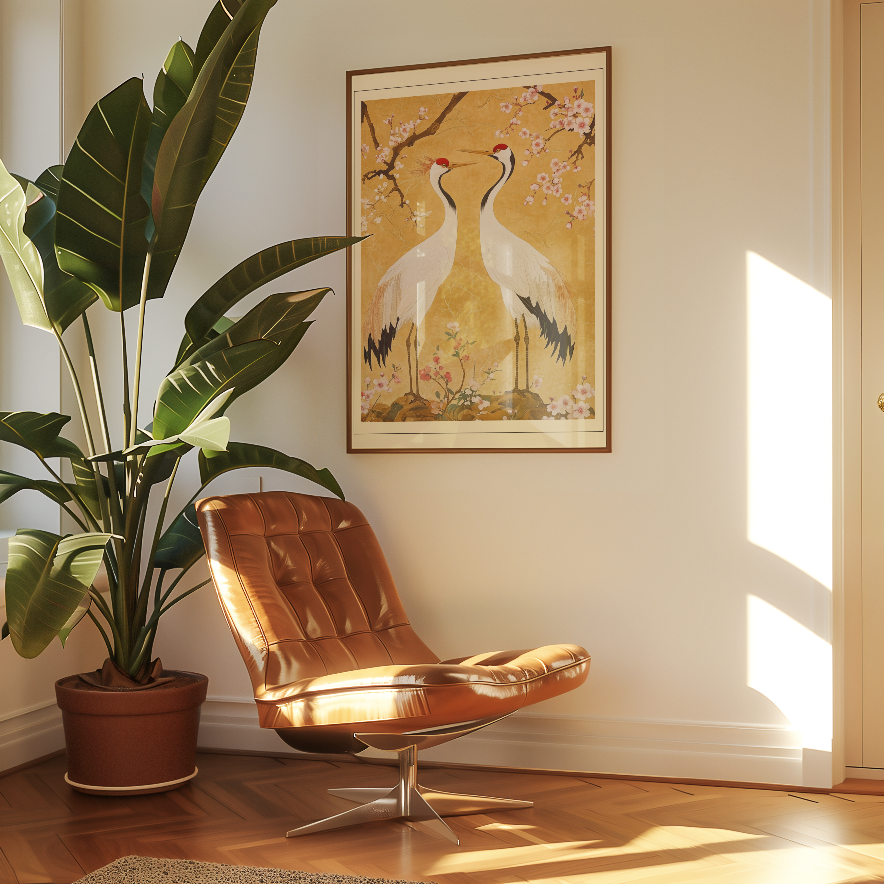 Oriental Crane Garden Poster