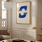 Blue Balance Cat Poster