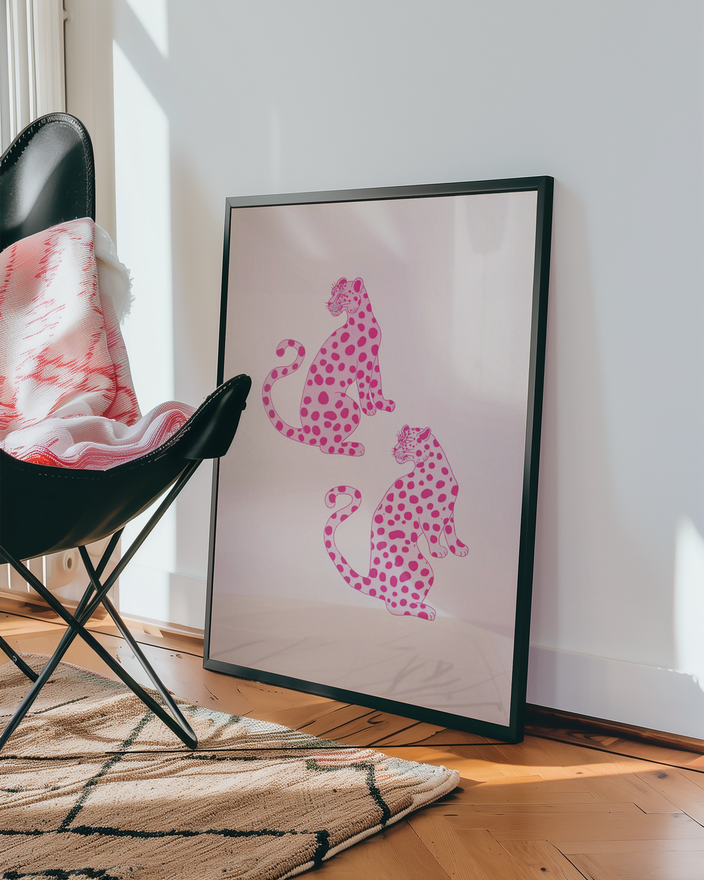 Pink Leopard Twins Poster