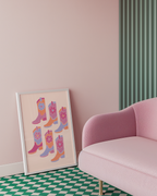 Pink Cowboy Boots Poster