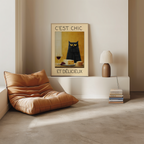 French Gourmet Cat Poster