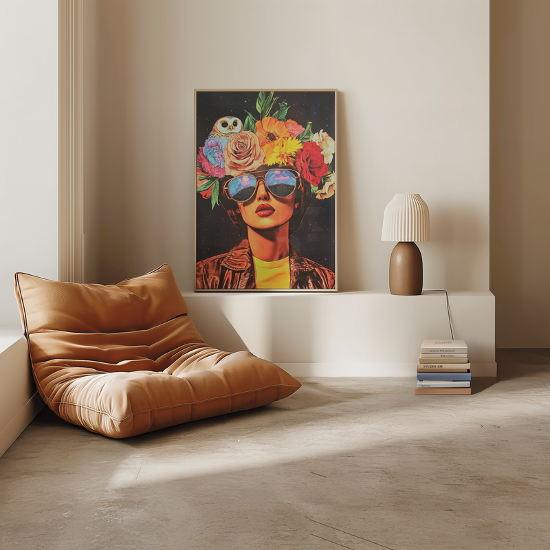 Floral Eyewear Portrait Poster