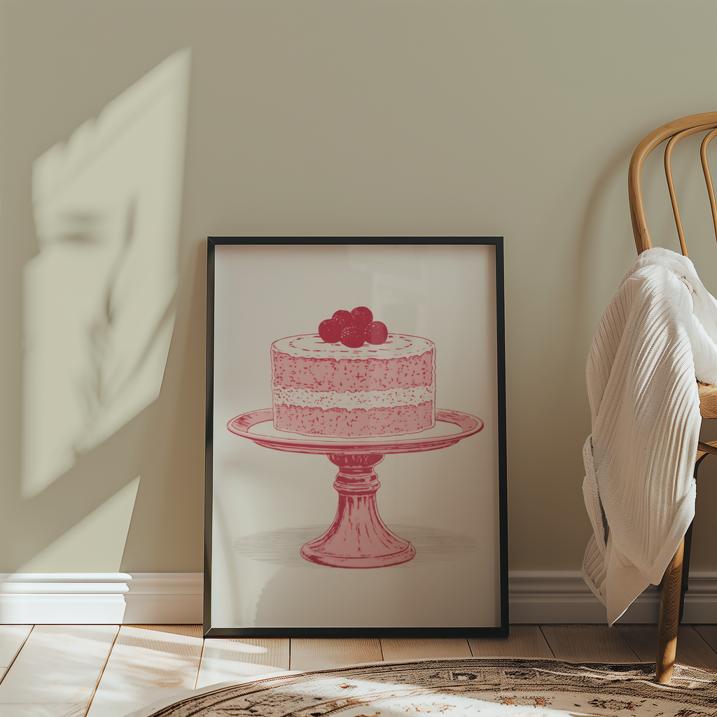 Raspberry Cake Poster