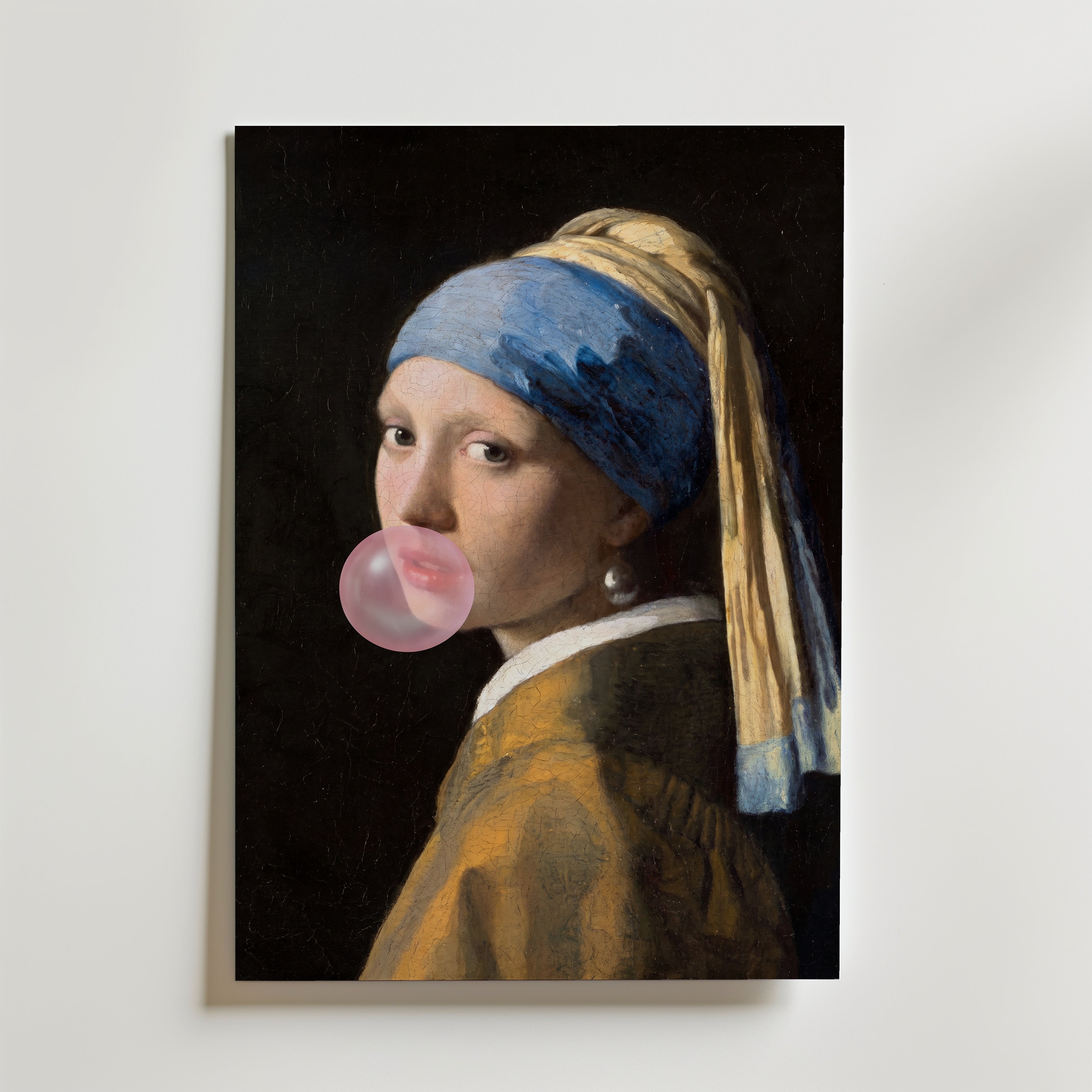 Pearl Earring Bubblegum Poster – canvas utan passepartout