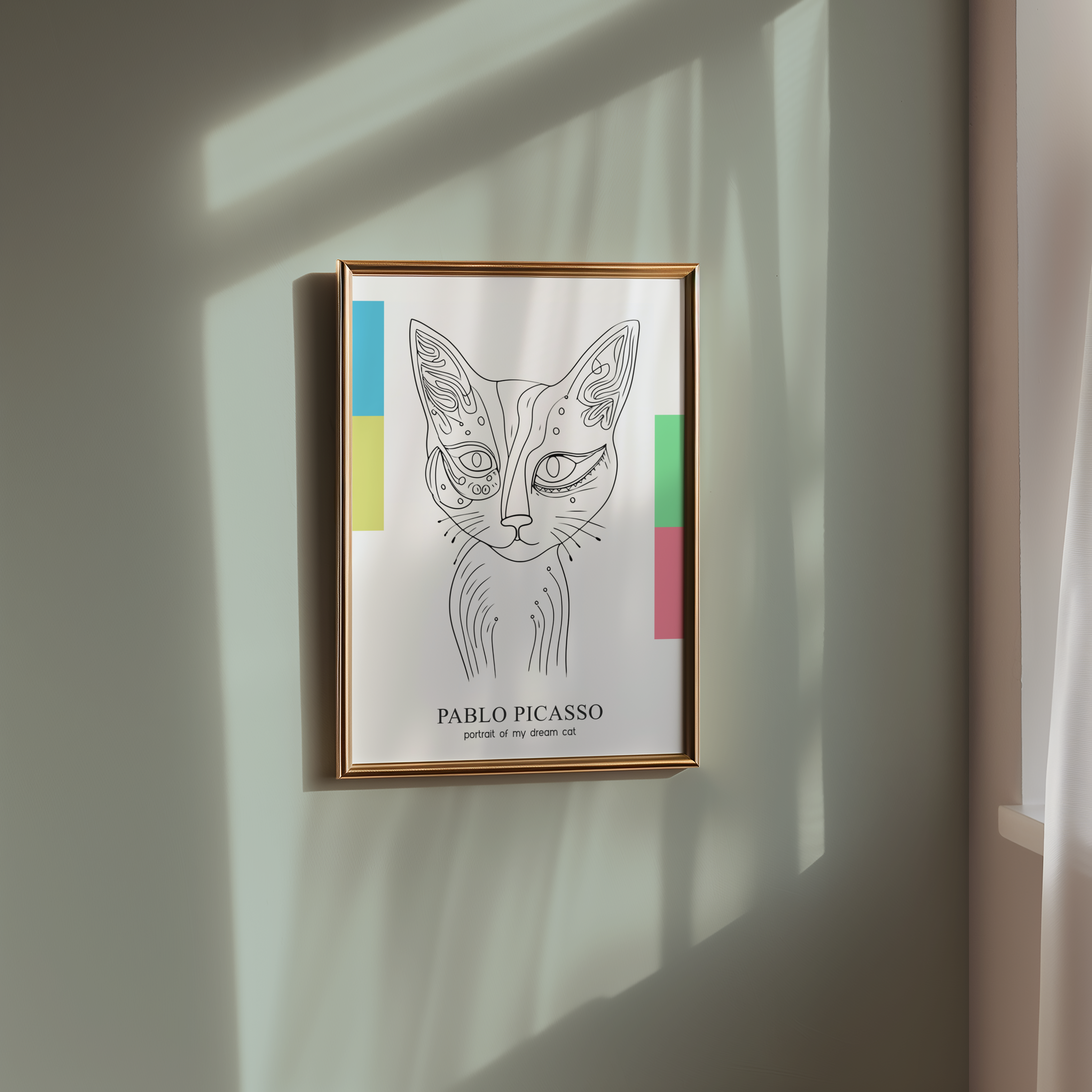 Picasso Abstract Cat Portrait Poster