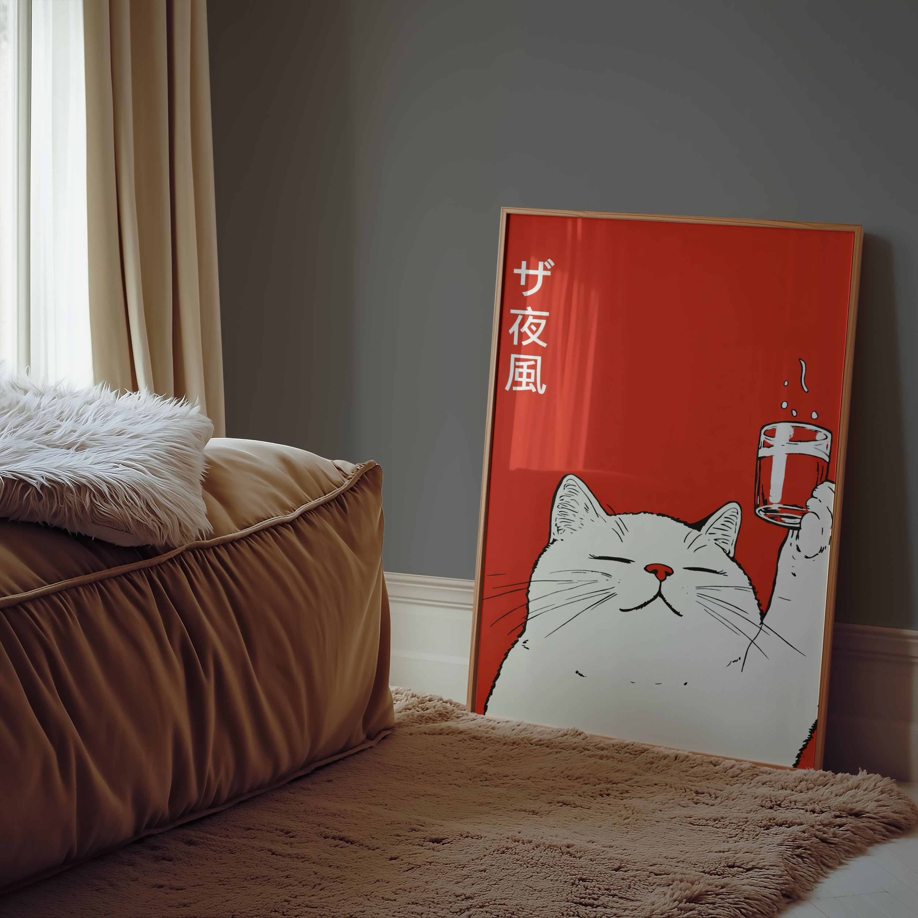 Midnight Toast Cat Poster