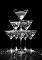 Champagne Glas Pyramid Drink Poster