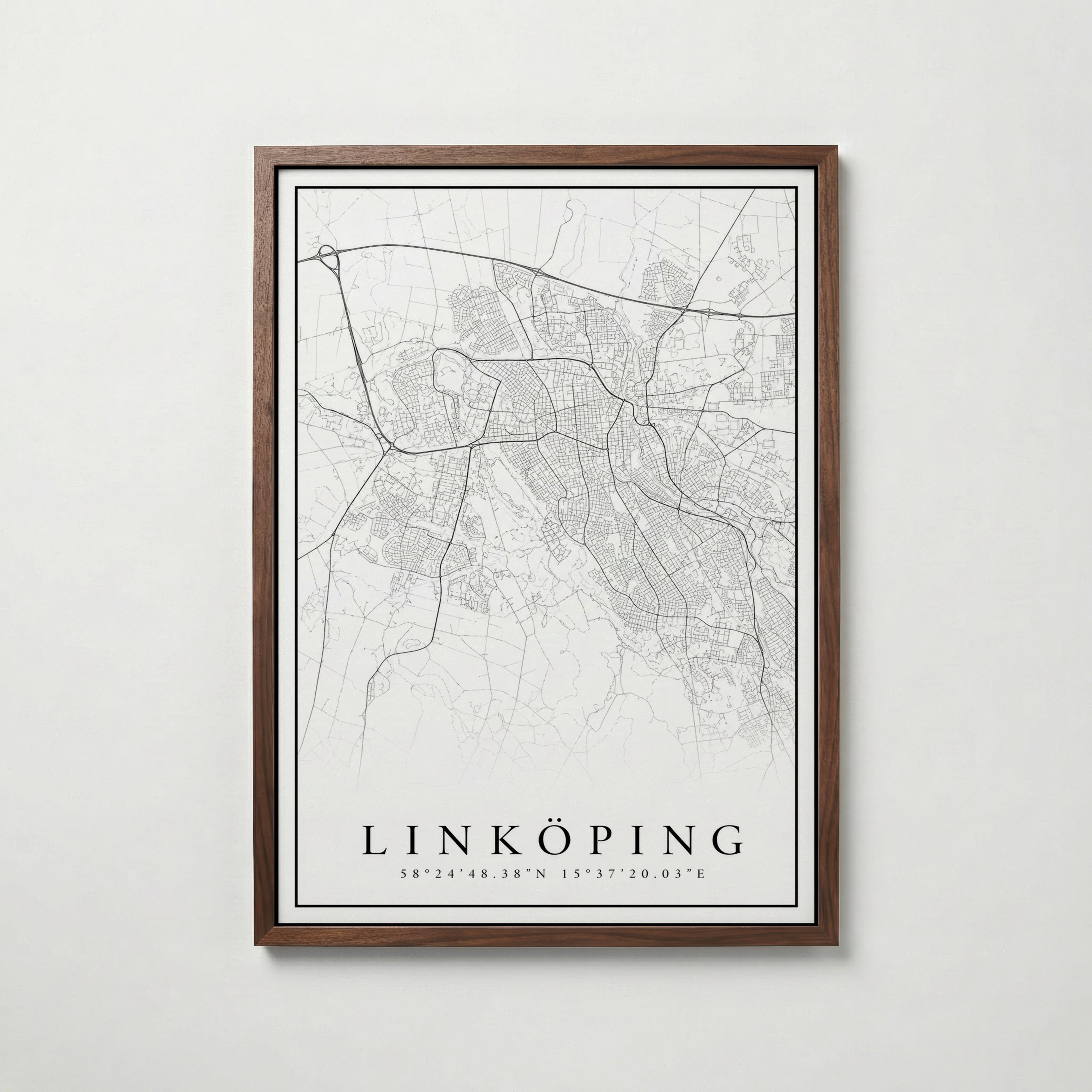 Linköping Karta poster i flera storlekar – jämför mått och välj rätt hos Bozetto