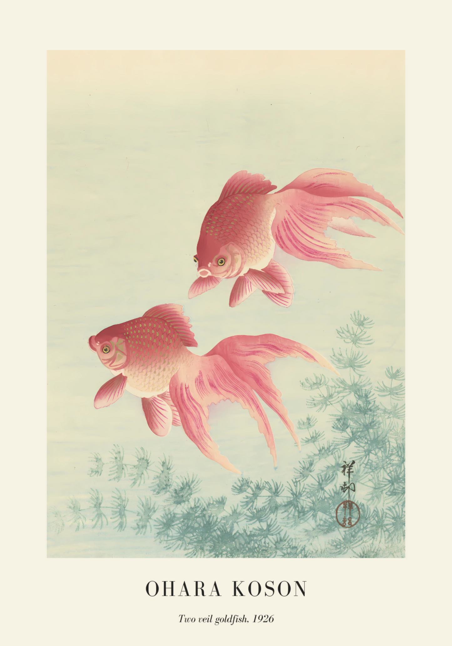 Two Veil Goldfish Ohara Koson Poster