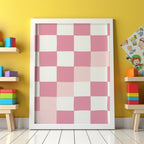 Pink Checkered Poster