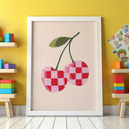 Checkered Cherry Poster