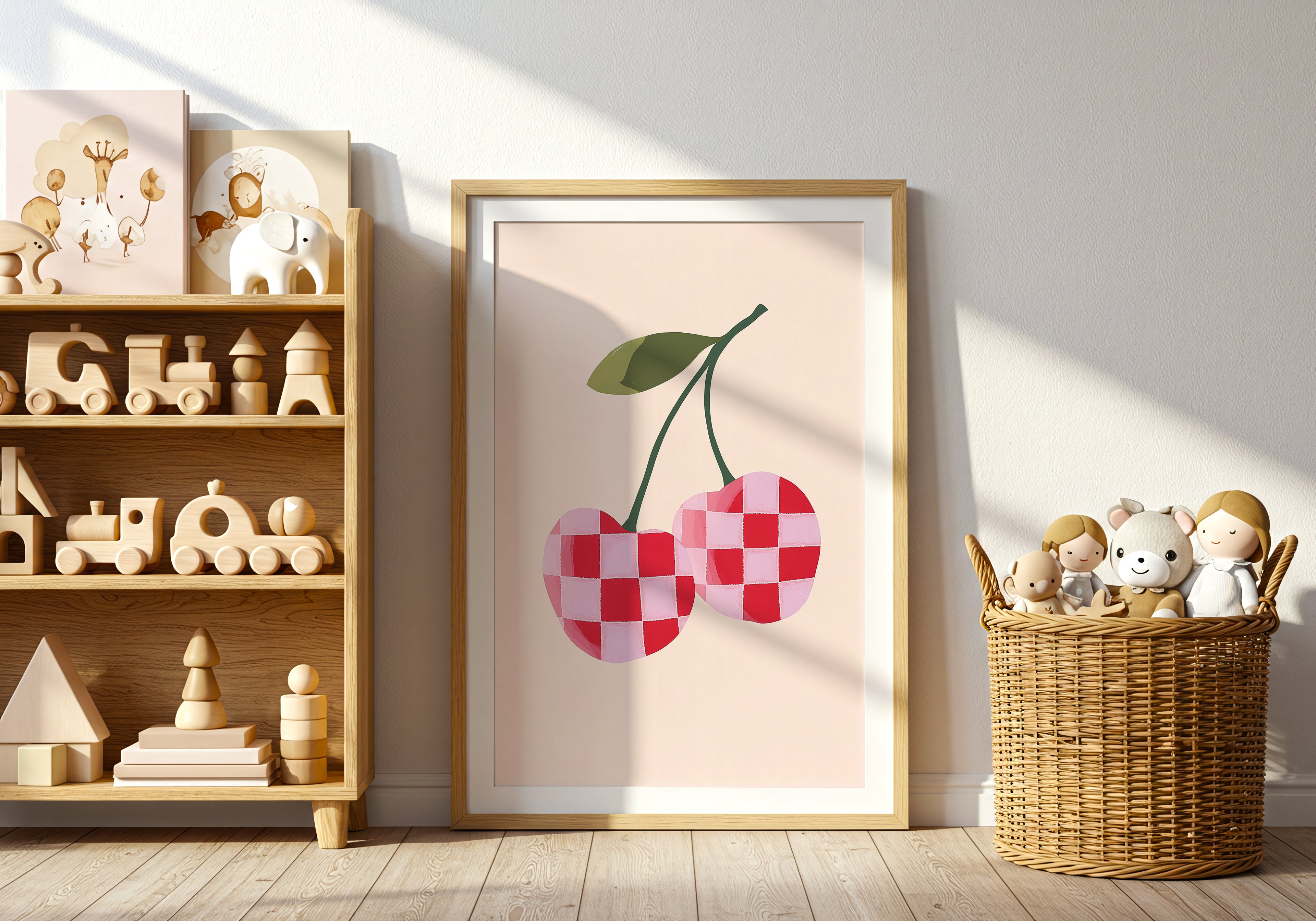 Checkered Cherry Poster
