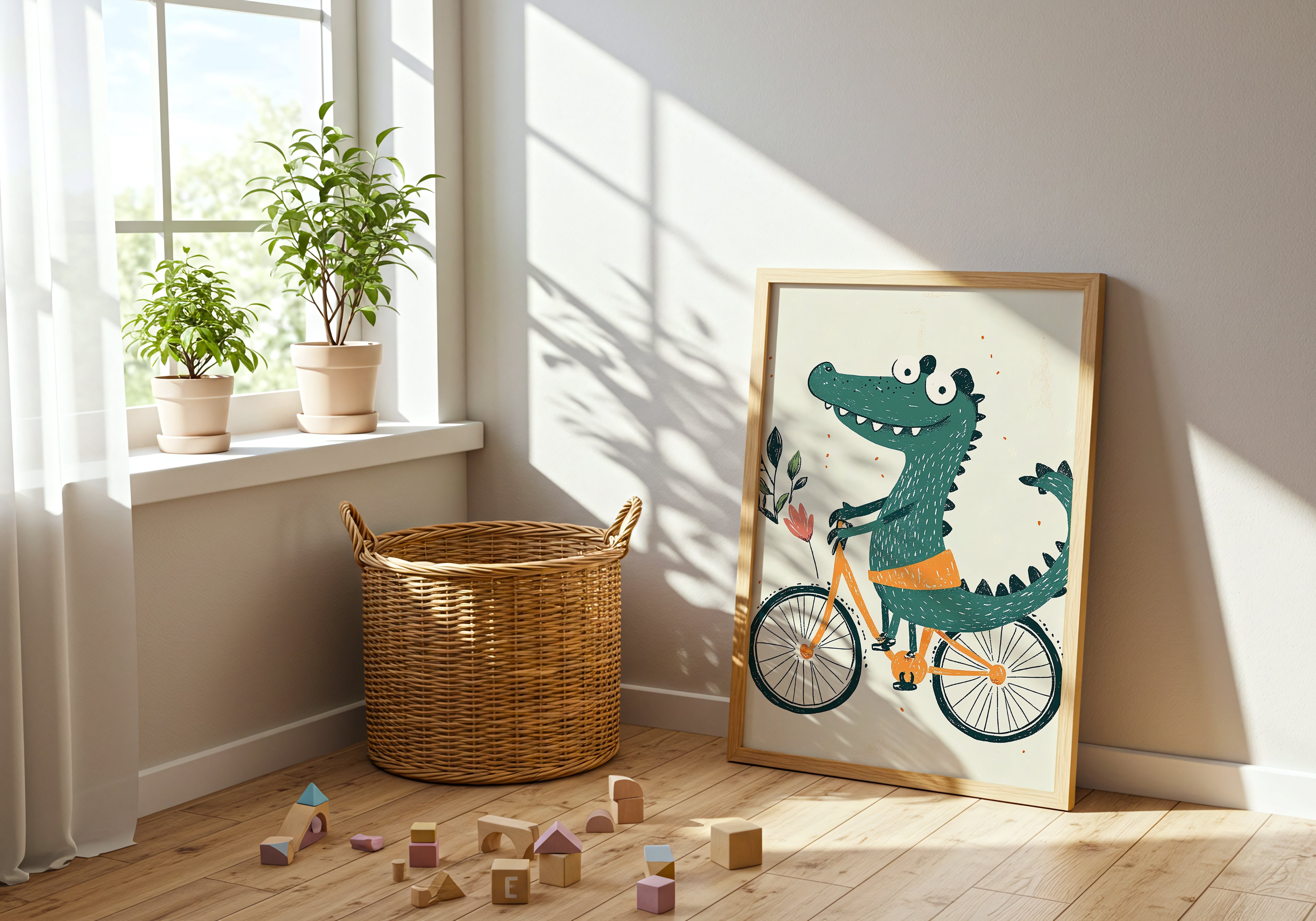 Crocodile on a Bike Poster