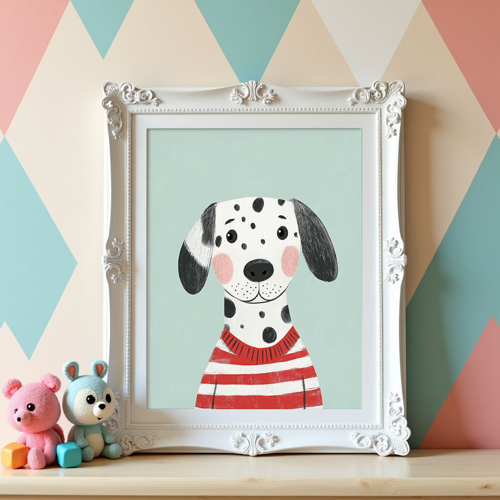Dalmatian in Stripes Poster