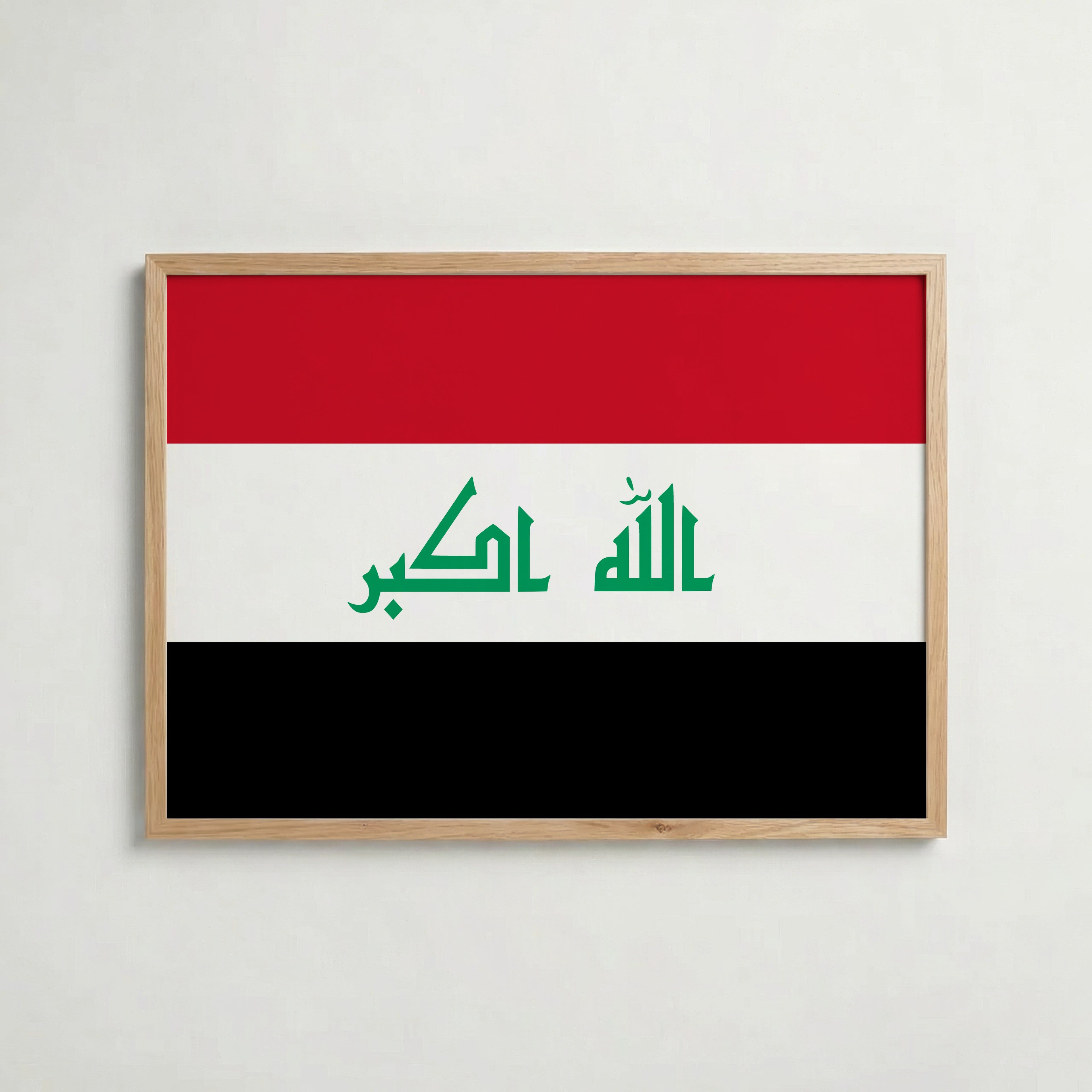 Iraq National Flag Poster i ekram – inramad konsttryck för stilren inredning hos Bozetto
