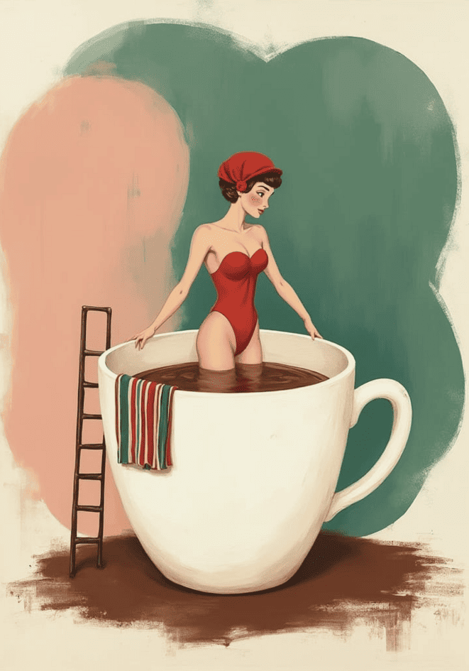 Hot Coffe Bath Poster