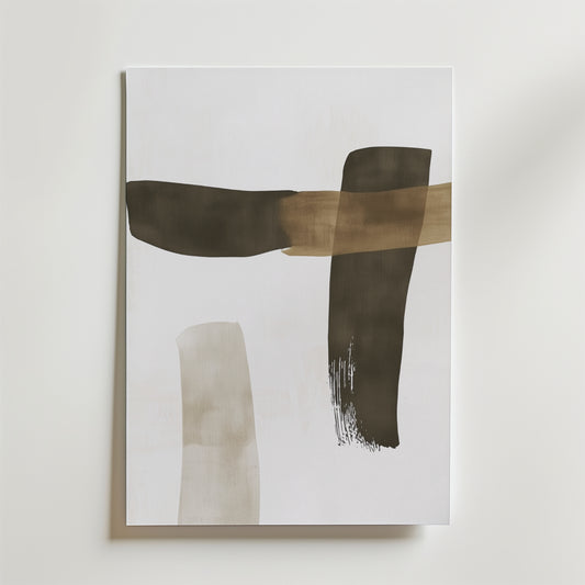 Poster Bold Brushstrokes från Bozetto har breda bruna, solbruna och beige penseldrag på vit botten. Postern är tryckt på premiumpapper med en lyxig matt finish och dess minimalistiska, moderna stil tillför sofistikering till alla utrymmen.