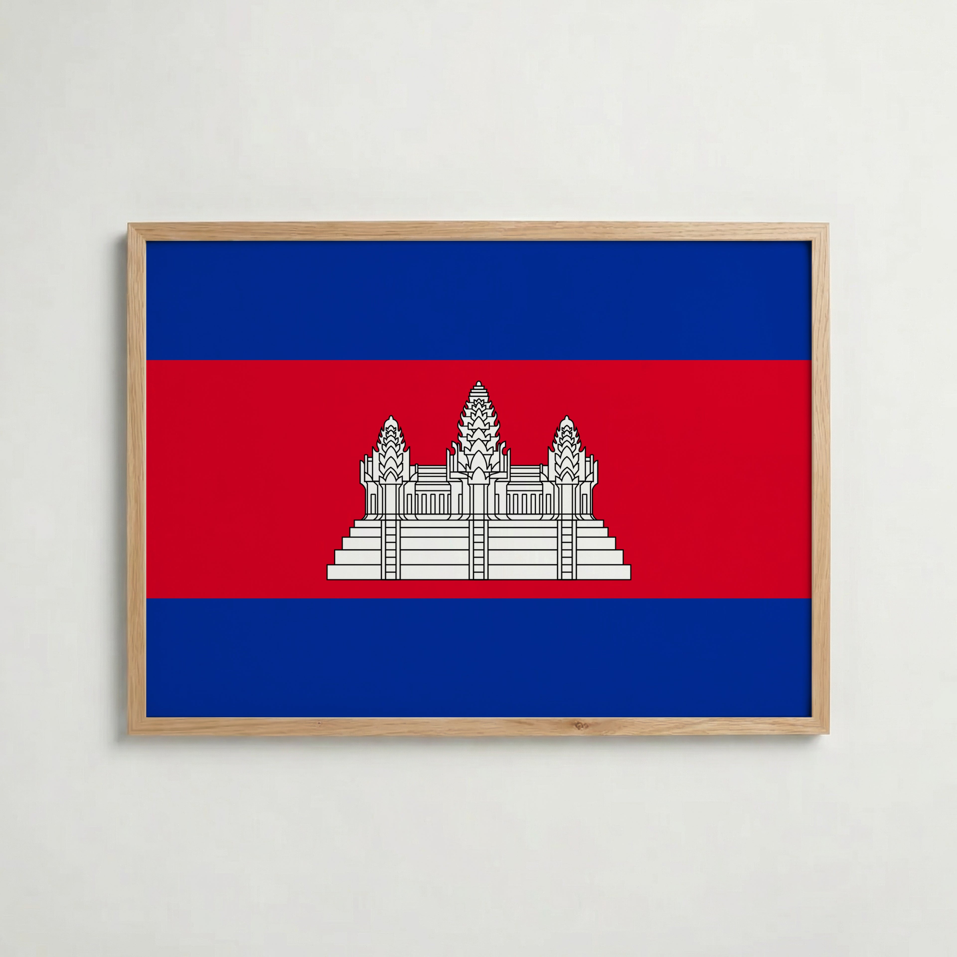 Cambodia National Flag Poster i ekram – inramad konsttryck för stilren inredning hos Bozetto