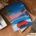 Retro 80s Ferrari Hiroshi Poster