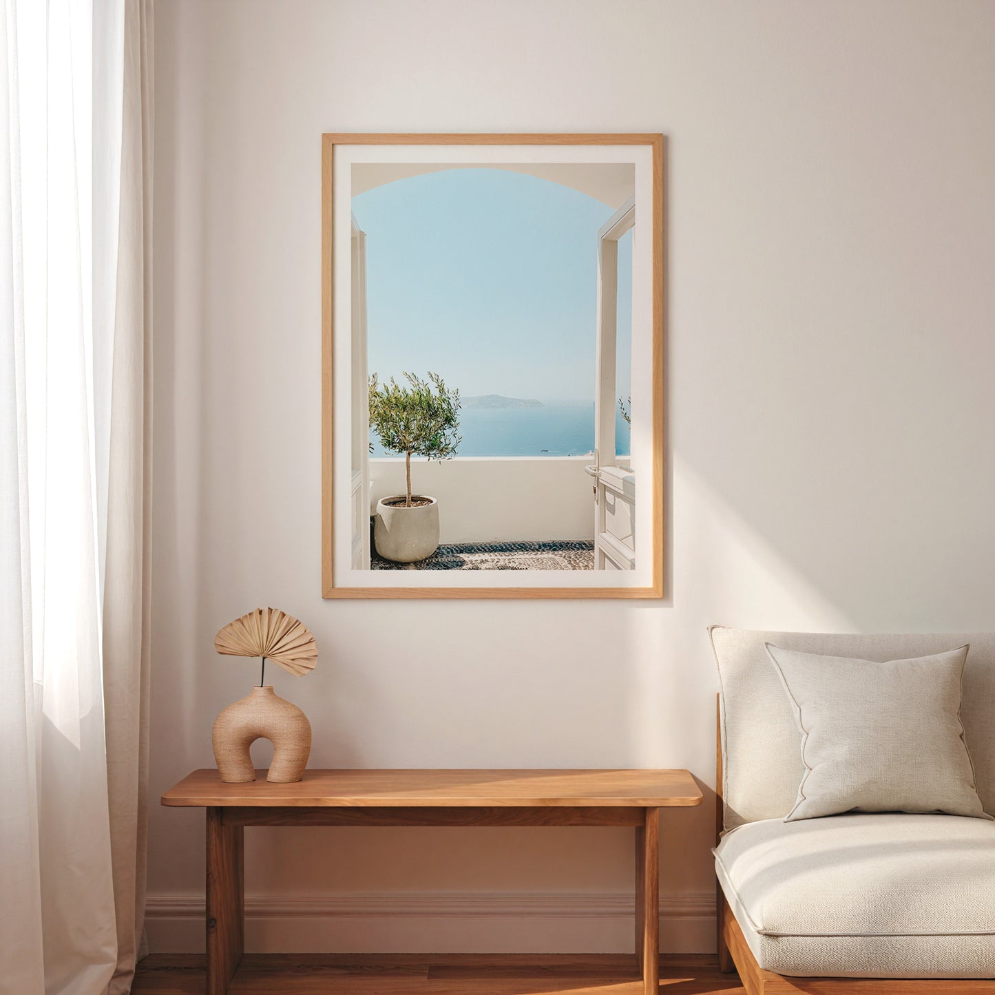 Santorini Balcony Calm Poster